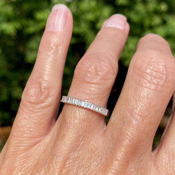 925 Sterling Silver Wedding Band, 5 Rows VVS Moissanite Diamond Rings, –  peardedesign.com